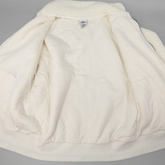 Umbro Sherpa Bomber Jacket Womens Large Cream Teddy Zip-Up Lined Active Outdoor - Picture 15 of 15